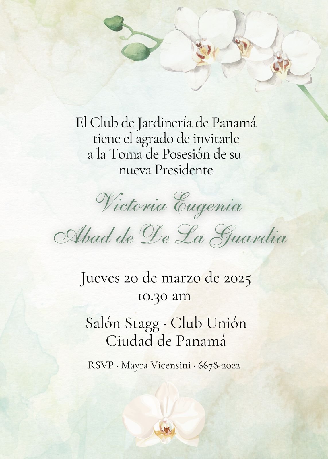 Toma de Posesión – Club de Jardinería de Panamá